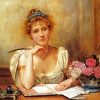 Lady Wrinting Letter Diamond Painting