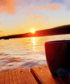 Lake Wallenpaupack Morning Coffee Diamond Painting