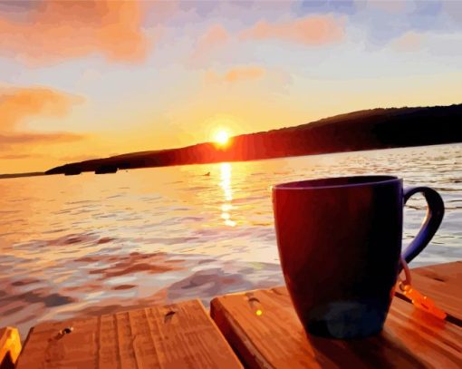 Lake Wallenpaupack Morning Coffee Diamond Painting