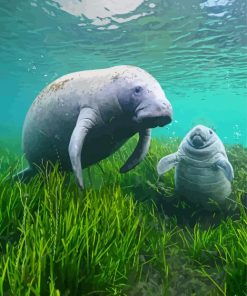 Manatees diamond painting