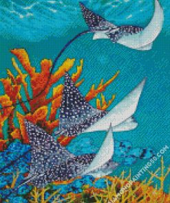 Manta Rays Underwater diamond painting