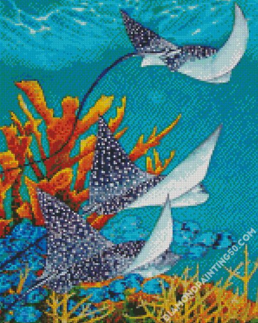 Manta Rays Underwater diamond painting