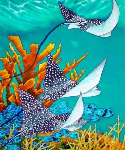 Manta Rays Underwater diamond painting