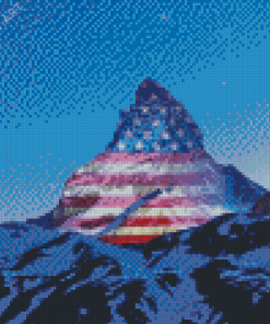 Matterhorn USA Flag Diamond Painting