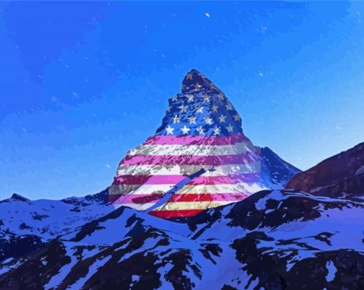 Matterhorn USA Flag Diamond Painting