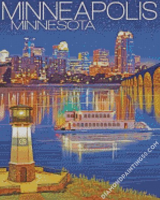 Minneapolis Spoonbridge Poster diamond painting