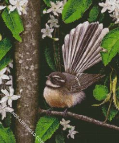 New Zealand Fantail Bird diamond painting