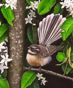 New Zealand Fantail Bird diamond painting