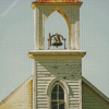 Old White Church Diamond Painting