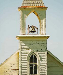 Old White Church Diamond Painting