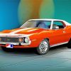 Orange Amc Car Art Diamond Painting