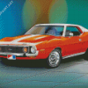 Orange Amc Car Art Diamond Painting