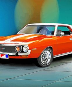 Orange Amc Car Art Diamond Painting