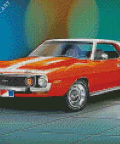 Orange Amc Car Art Diamond Painting