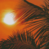 Palm Frond At Sunset Diamond Painting