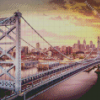 Philly Ben Frank Sunset Diamond Painting