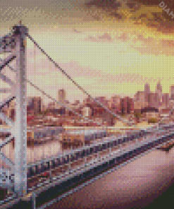 Philly Ben Frank Sunset Diamond Painting