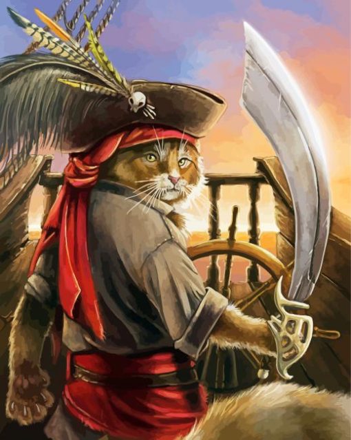 Pirate Cat Diamond Painting