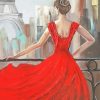 Red Lady In Paris Diamond Painting