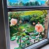 Roses Out The Cottage Window Diamond Painting