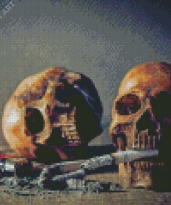 Scary Skull With Cigarette Diamond Painting