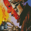 Skull With Cigarette And Mask Diamond Painting