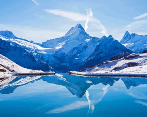 Snowy Swiss Alps Diamond Painting