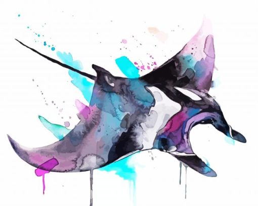 Splatter Manta Rays Art diamond painting