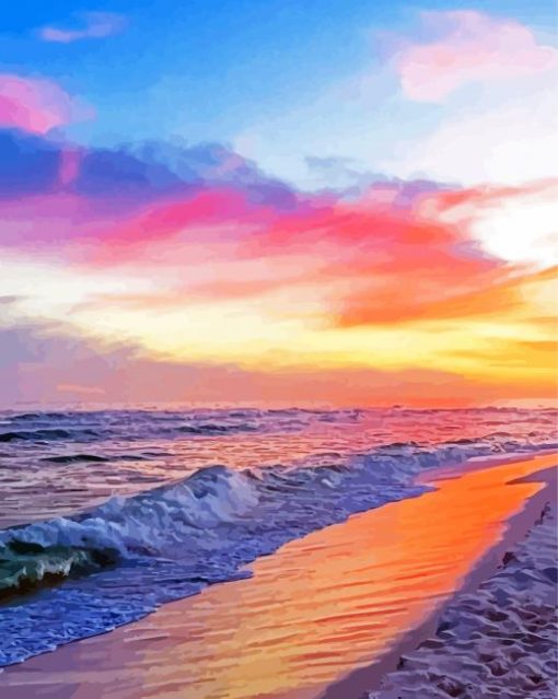 Sunset In Pensacola Beach diamond painting