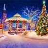 Winter Snow Christmas Gazebo Diamond Painting