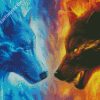 Fire And Ice Wolfs diamond painting