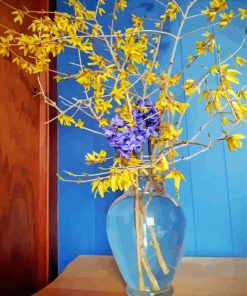 Yellow Forsythia Vase diamond painting