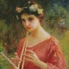 Young Woman Playing Flute diamond painting