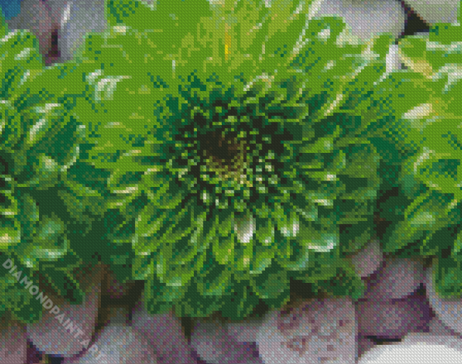 Green Flowers Diamond Painting