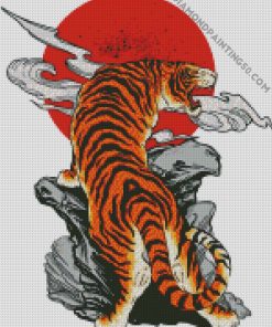 Aesthetic Japanese Tiger diamond painting