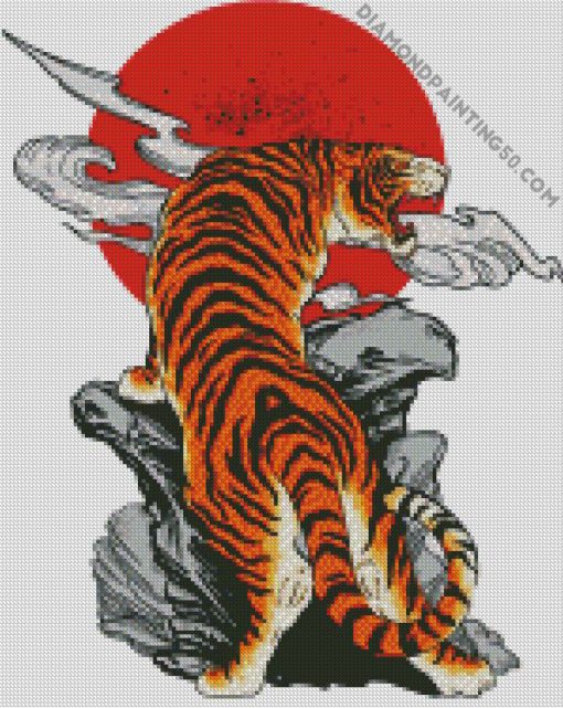 Aesthetic Japanese Tiger diamond painting