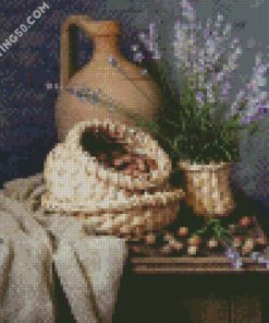 Aesthetic Flowers And Basket diamond painting