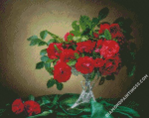 Aesthetic Red Flowers diamond painting