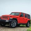 Aesthetic Red Jeep diamond painting