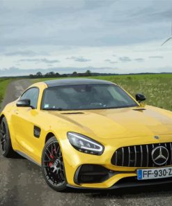 Aesthetic Yellow Mercedes Amg Gt diamond painting