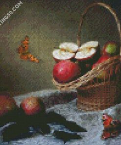 Apples And Butterflies Still Life diamond painting