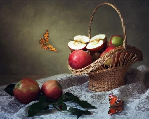 Apples And Butterflies Still Life diamond painting