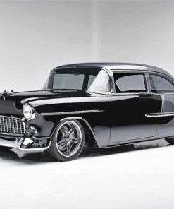 Black 1955 Chevy Bel Air diamond painting