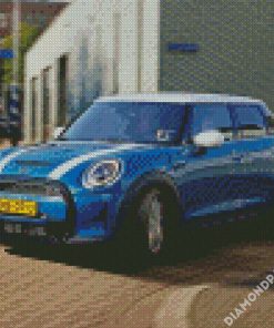 Blue Mini Cooper diamond painting