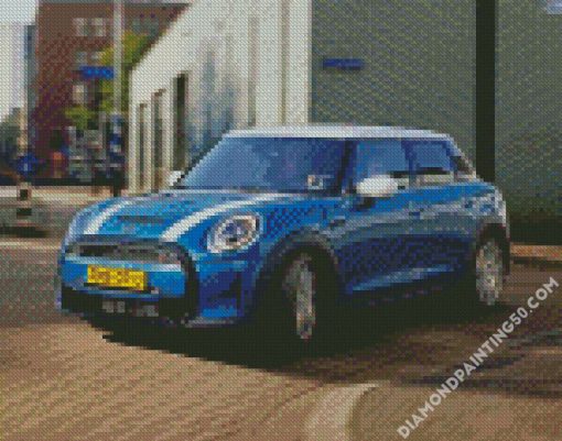 Blue Mini Cooper diamond painting