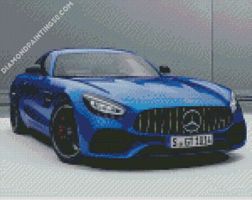 Blue Mercedes Amg Gt diamond painting