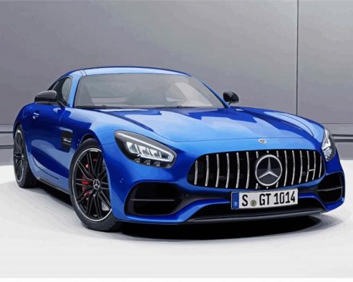 Blue Mercedes Amg Gt diamond painting