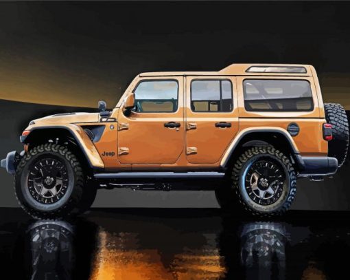 Brown Jeep diamond painting