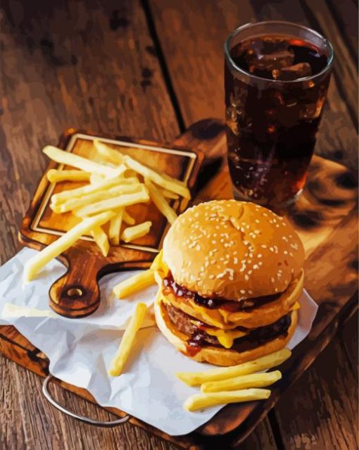 Burger And Cola diamond painting