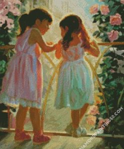 Cute Baby Sisters diamond painting